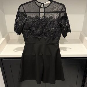 Hot Gal Black Lace Mini Dress. Size M